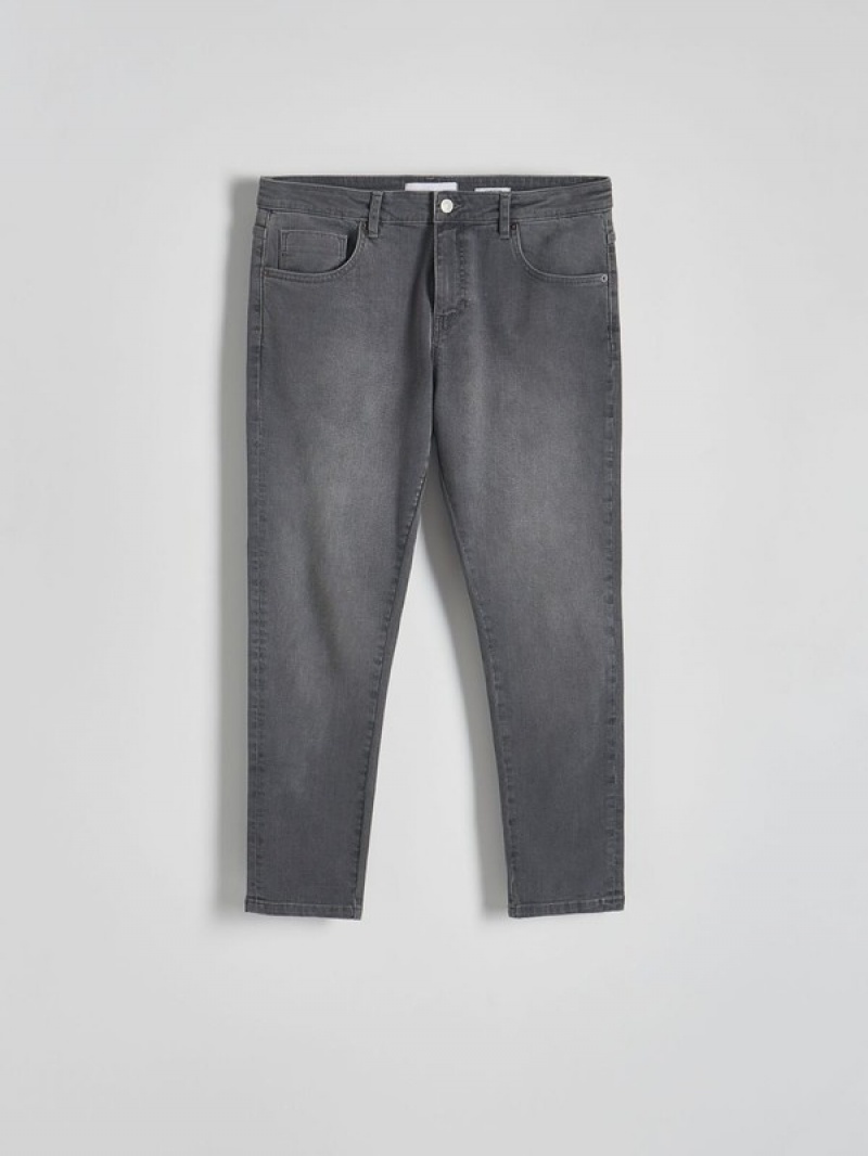 Light Grey Reserved Carrot Slim Men's Jeans | NRPE-53917