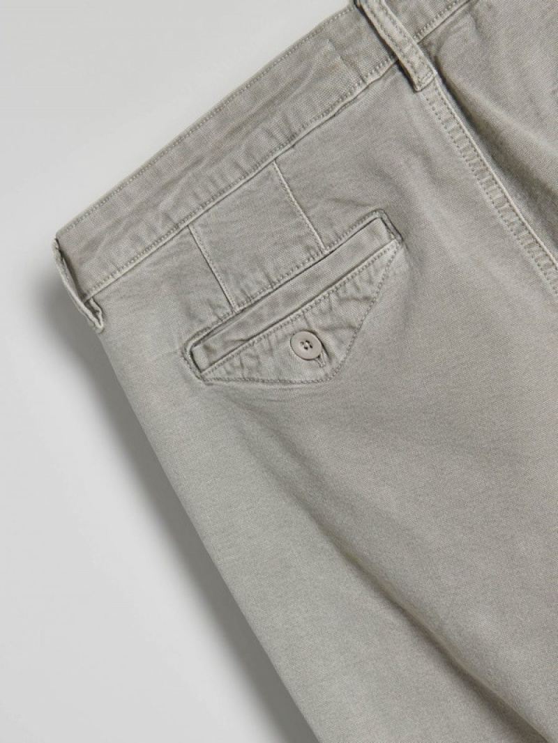 Light Grey Reserved Chino Men's Trousers | AKGW-53904