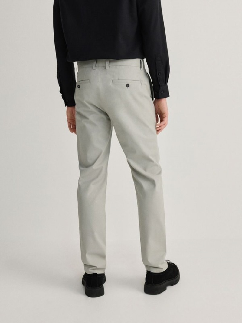 Light Grey Reserved Chino Slim Fit Men's Trousers | PFKA-47129