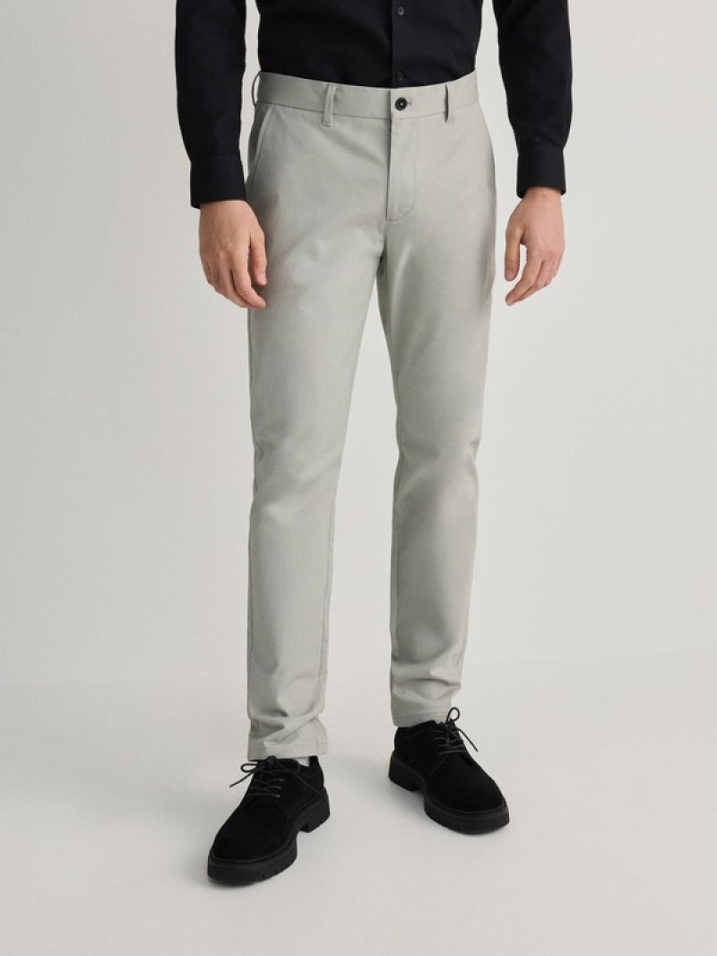 Light Grey Reserved Chino Slim Fit Men's Trousers | PFKA-47129