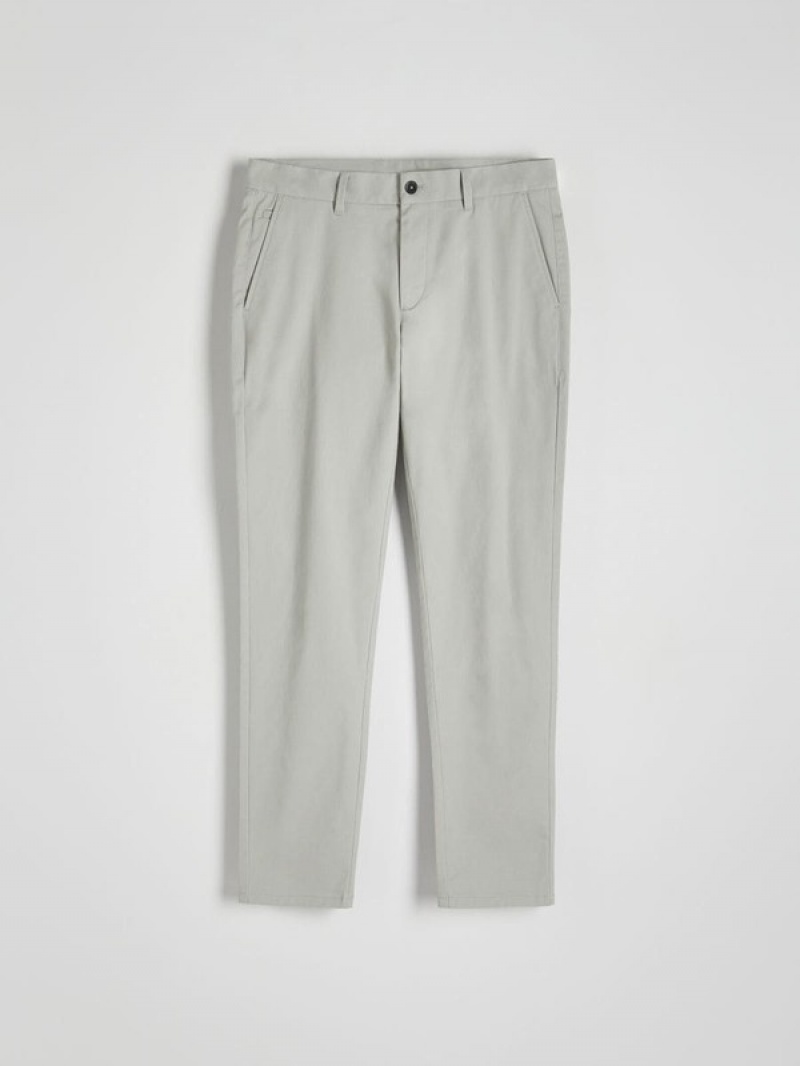 Light Grey Reserved Chino Slim Fit Men's Trousers | PFKA-47129