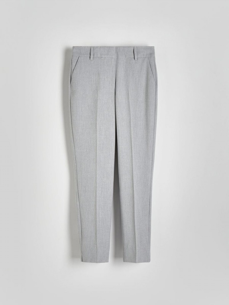 Light Grey Reserved Cigaretteviscose Blend Women's Trousers | LFCH-13240