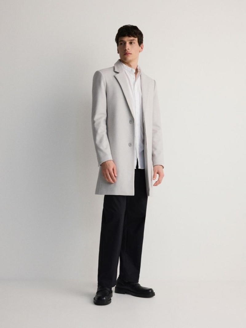 Light Grey Reserved Classic Men's Coats | YATE-15630