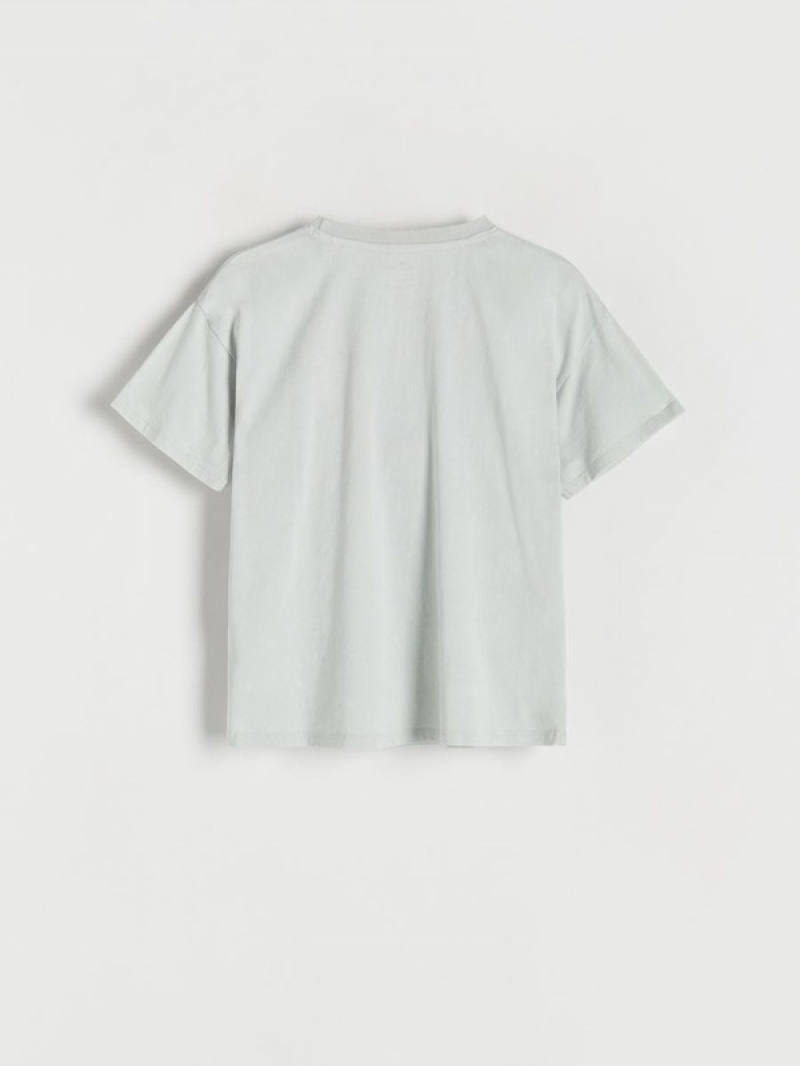 Light Grey Reserved Cotton Girls' T-shirts | GJTW-13547