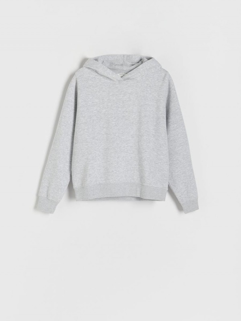 Light Grey Reserved Distressed Women's Sweatshirts | XHJZ-56938