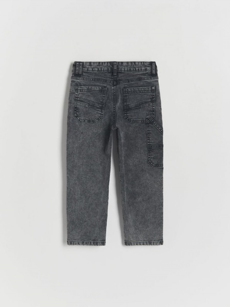 Light Grey Reserved Elastic Wide Leg Boys' Jeans | MIYV-93842