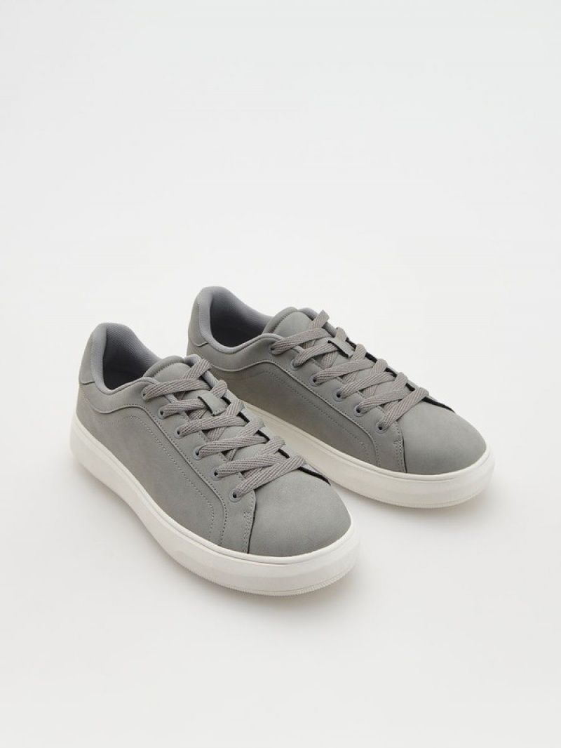 Light Grey Reserved Faux Leather Men's Shoes | TNXW-40571