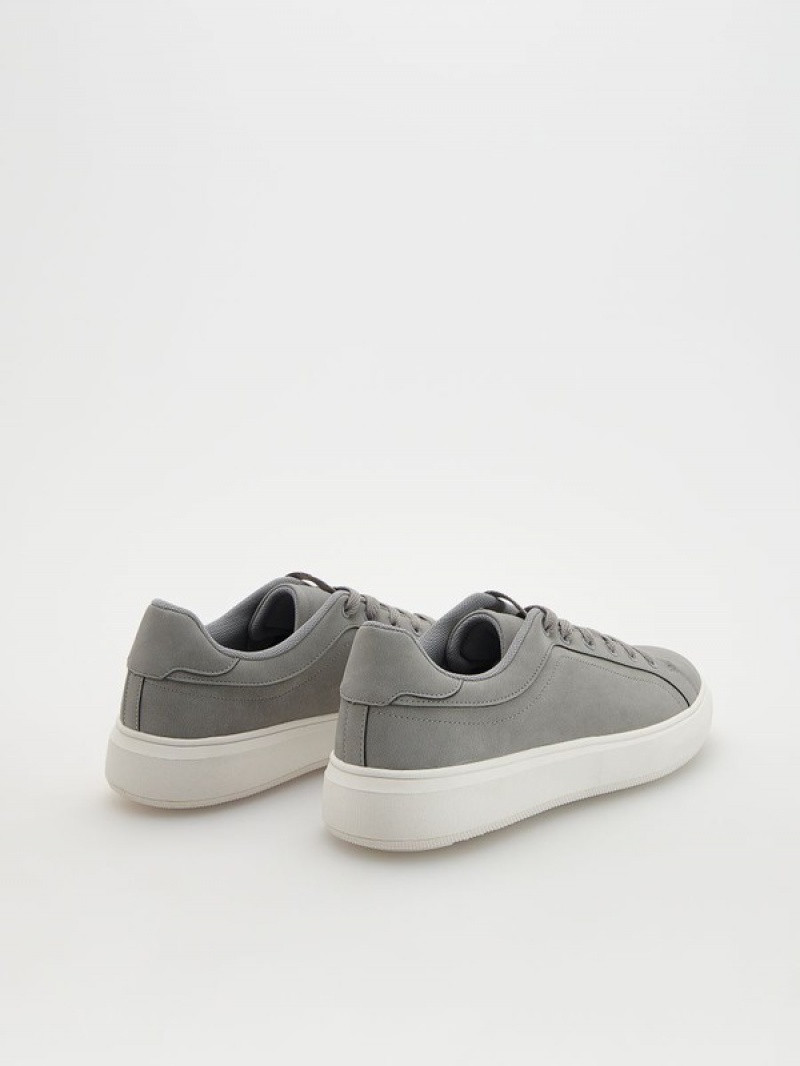 Light Grey Reserved Faux Leather Men's Shoes | TNXW-40571