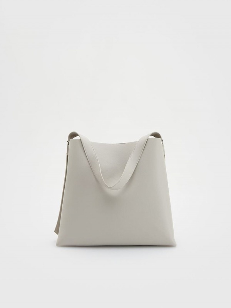 Light Grey Reserved Faux Leather Women's Bags | YISA-50264