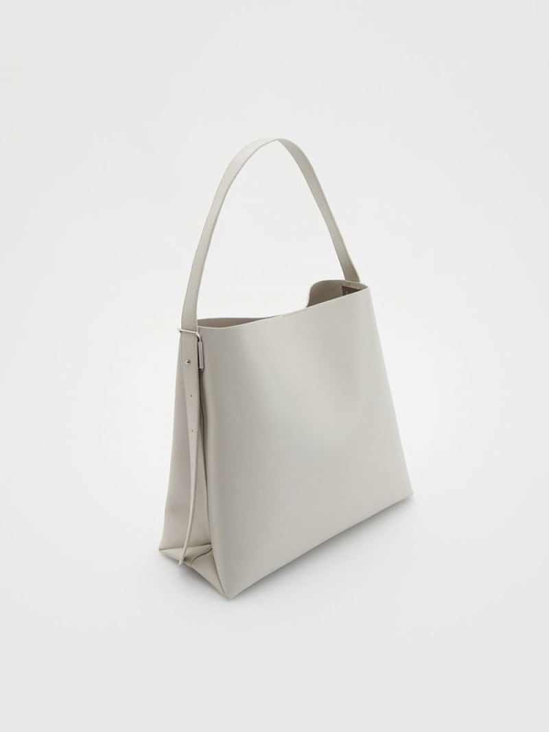 Light Grey Reserved Faux Leather Women's Bags | YISA-50264