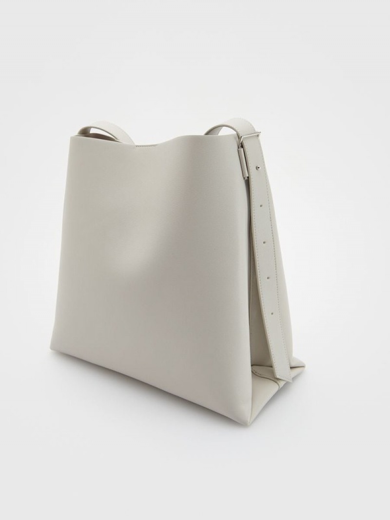 Light Grey Reserved Faux Leather Women's Bags | YISA-50264