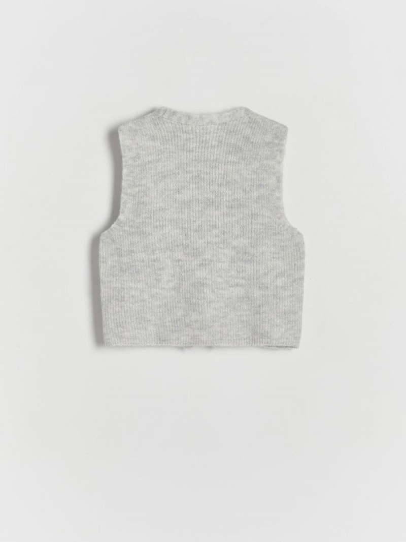 Light Grey Reserved Jersey Girls' Sweaters | RGFO-19682