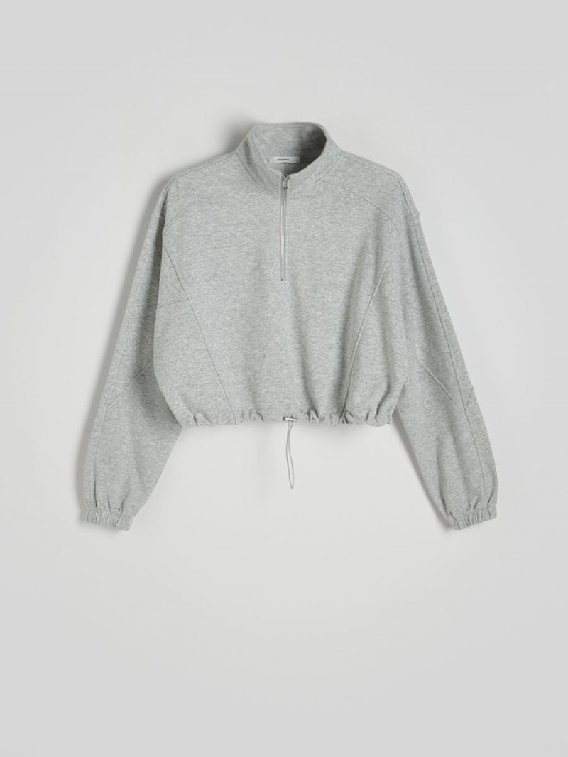 Light Grey Reserved Jogging Top Women's Sweatshirts | SEHL-10462