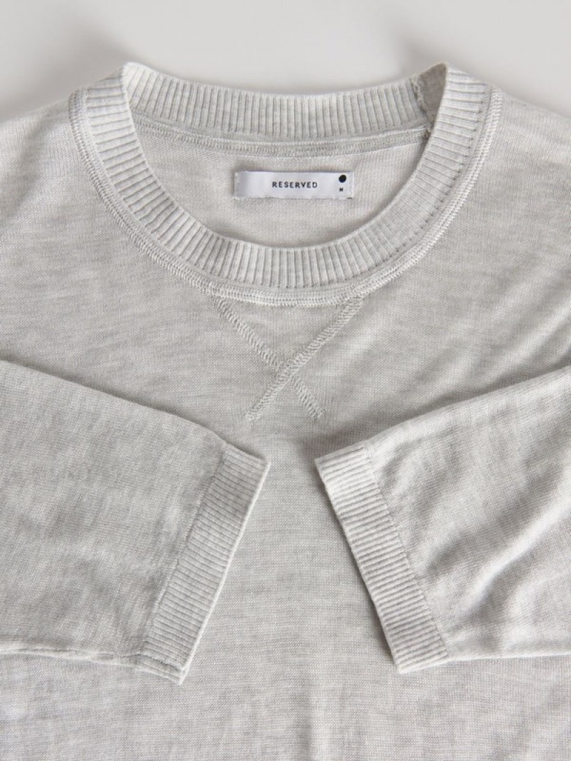 Light Grey Reserved Lyocell Top Women's Sweaters | WOXF-71549