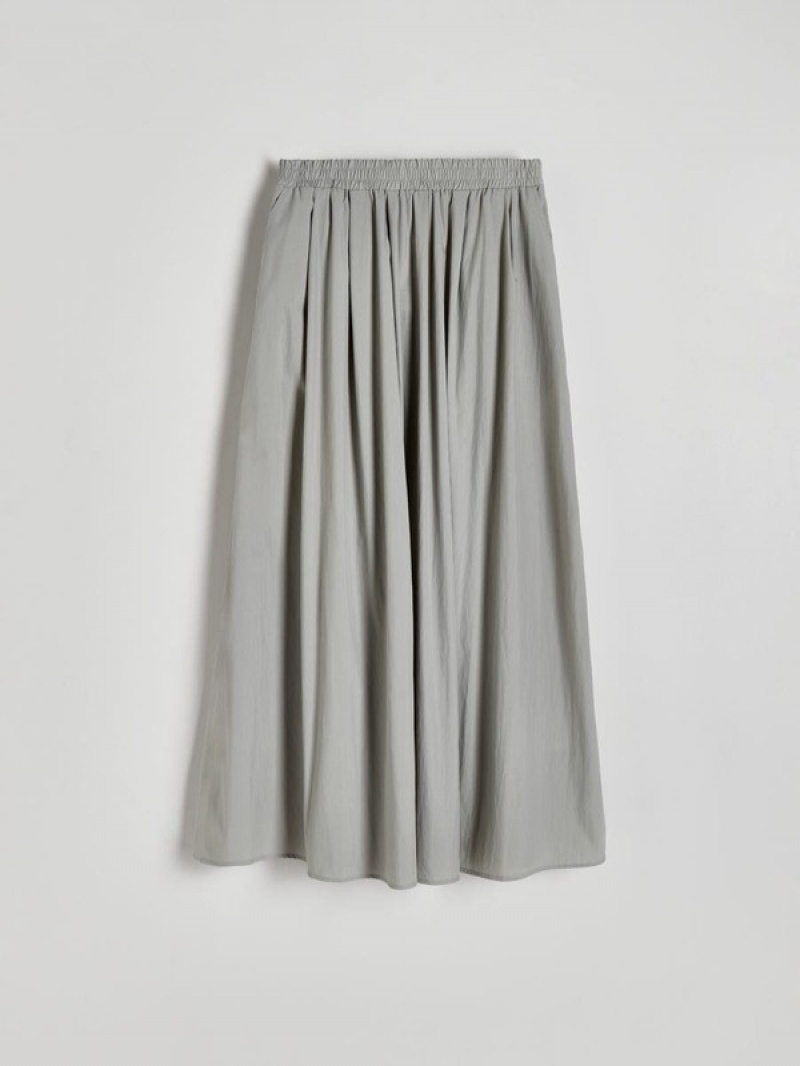 Light Grey Reserved Maxi Women's Skirts | MXBF-03271