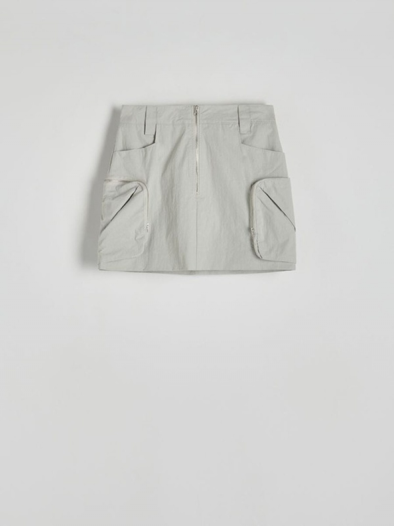 Light Grey Reserved Minipockets Women's Skirts | ICYT-65831