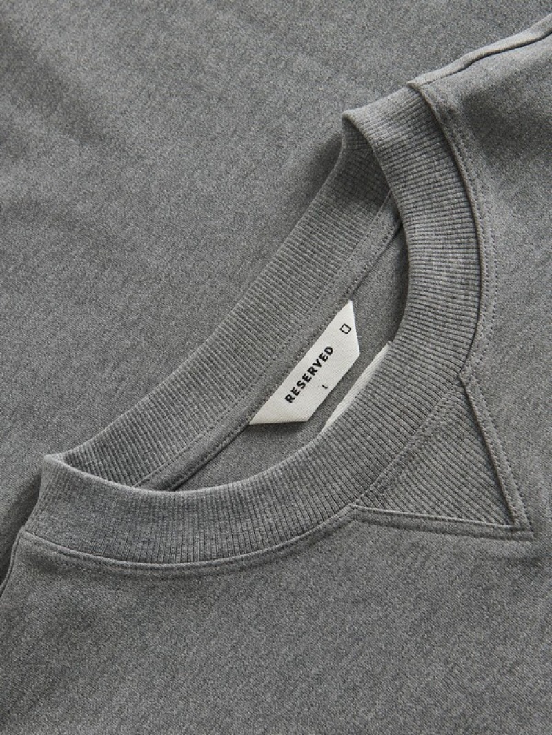 Light Grey Reserved Oversized Men's T-shirts | PFZM-59132