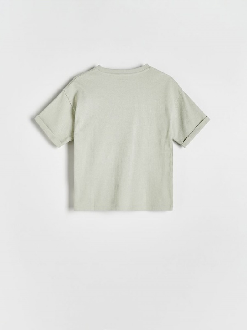 Light Grey Reserved Oversized T-print Boys' T-shirts | QWPO-13780