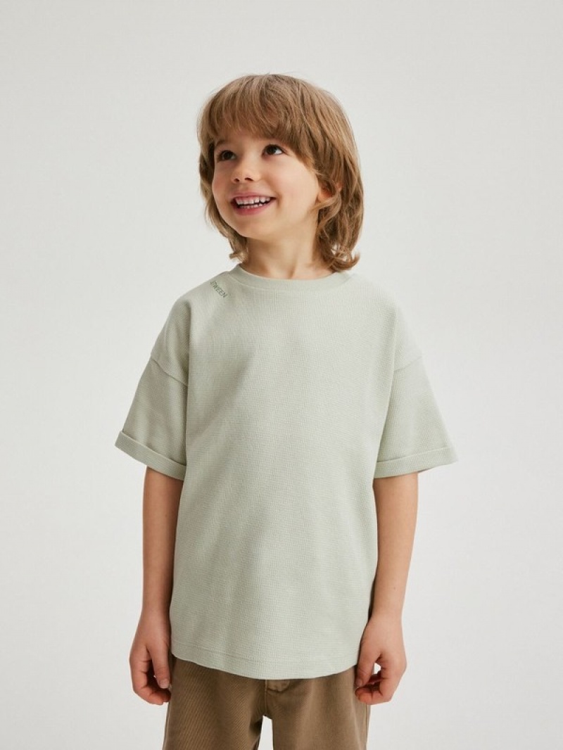 Light Grey Reserved Oversized T-print Boys' T-shirts | QWPO-13780