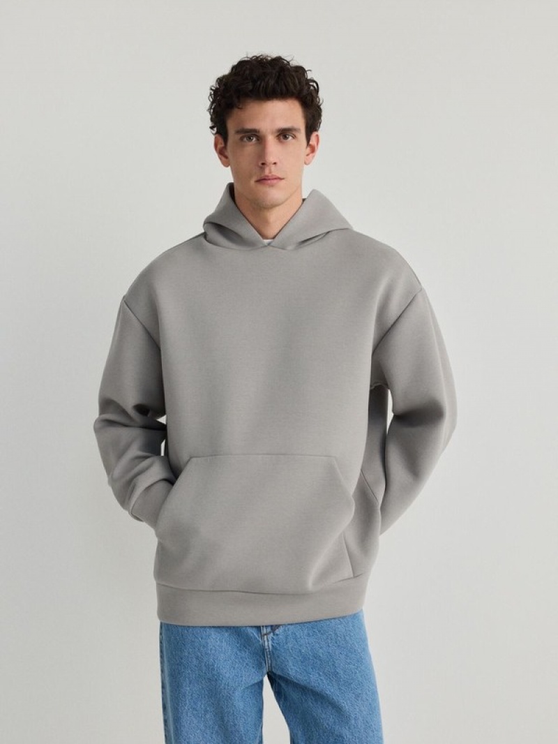 Light Grey Reserved Plain Men's Sweatshirts | VQNY-40359