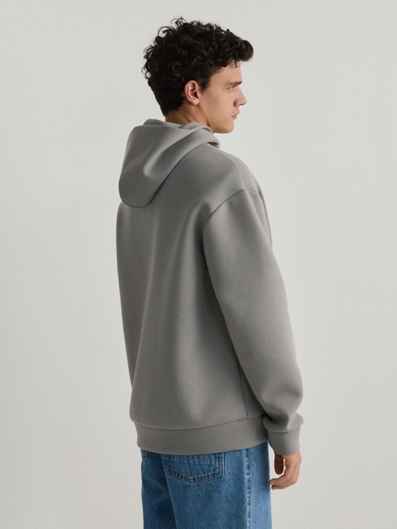 Light Grey Reserved Plain Men's Sweatshirts | VQNY-40359