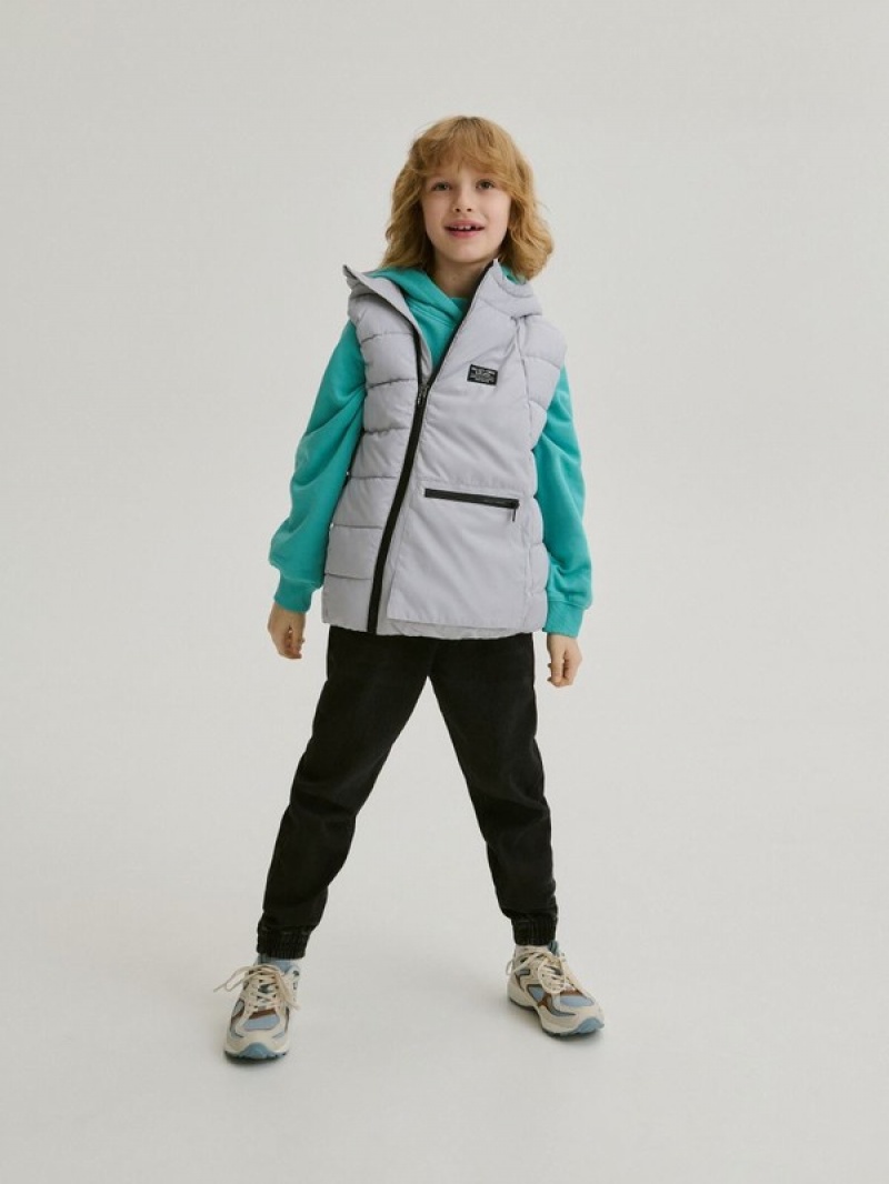 Light Grey Reserved Quiltedhood Boys' Jackets | RHSC-60759