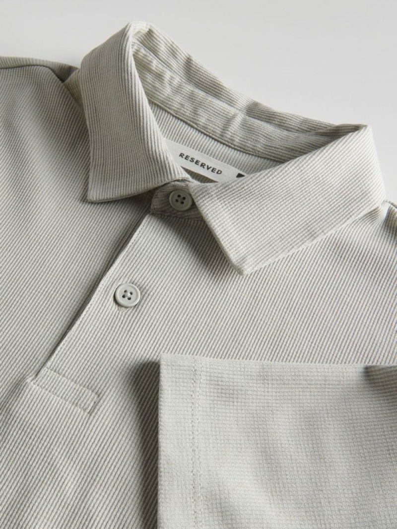 Light Grey Reserved Regular Fit Men's Polo Shirts | FUQH-76504