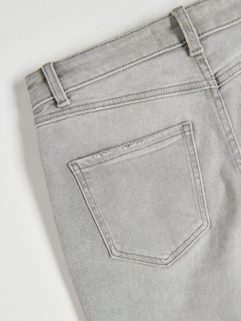 Light Grey Reserved Straight Women's Jeans | BHPQ-47120