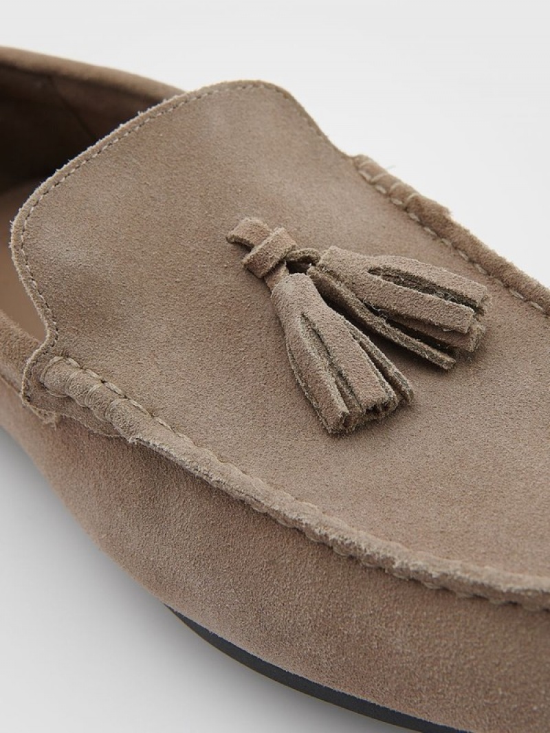 Light Grey Reserved Suede Men's Shoes | OFQD-54621