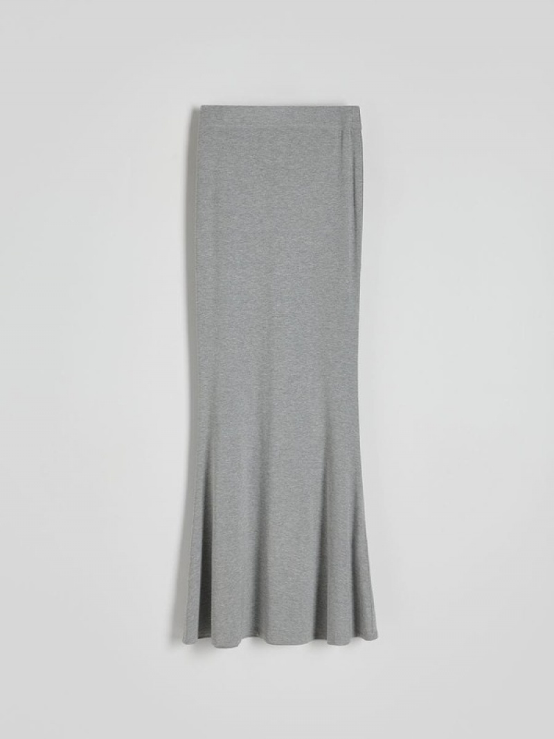 Light Grey Reserved Viscose Jersey Women's Skirts | UQTP-29408