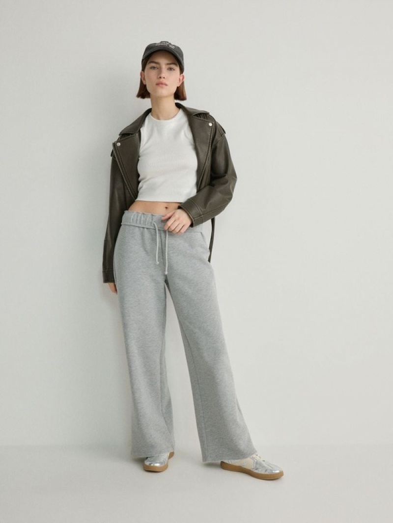 Light Grey Reserved Wide Legs Women\'s Trousers | RPGV-10235