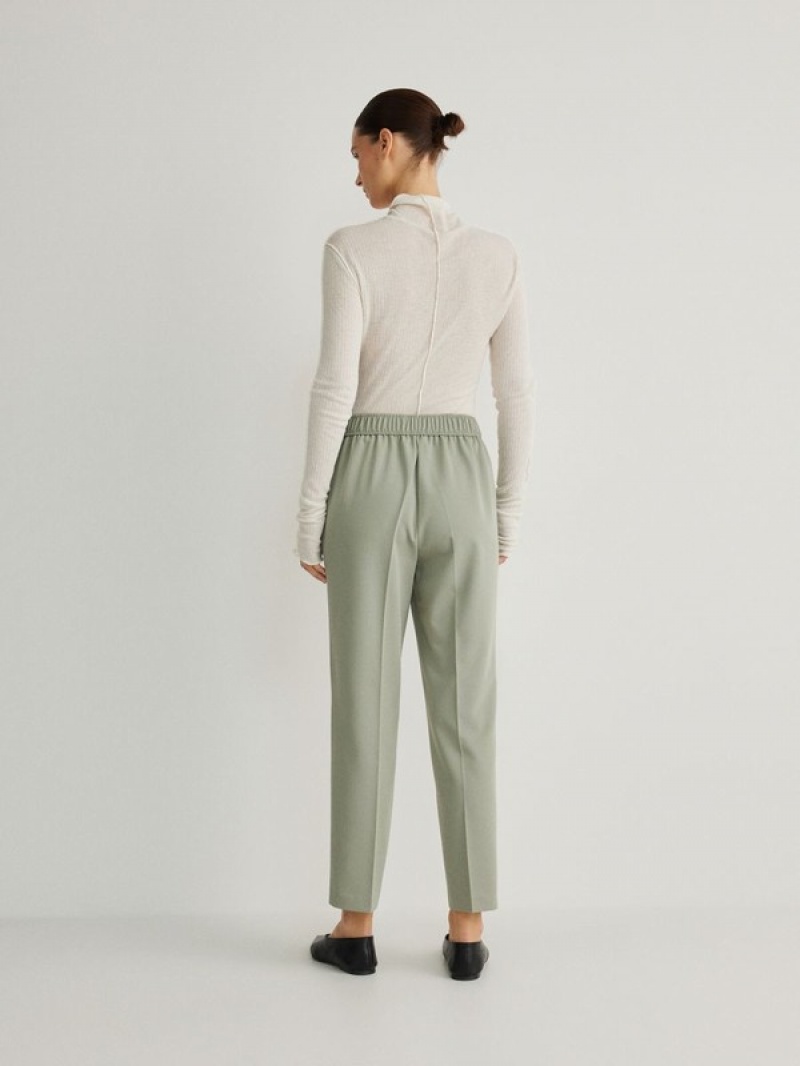 Light Olive Reserved Cigarettebuttons Women's Trousers | AZBJ-21493