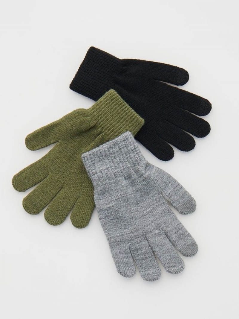 Light Olive Reserved Classic 3 Pack Boys' Gloves | NPWQ-26451