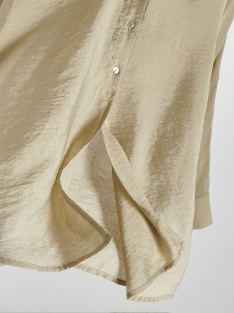 Light Olive Reserved Plain Women's Shirts | SYXM-67835