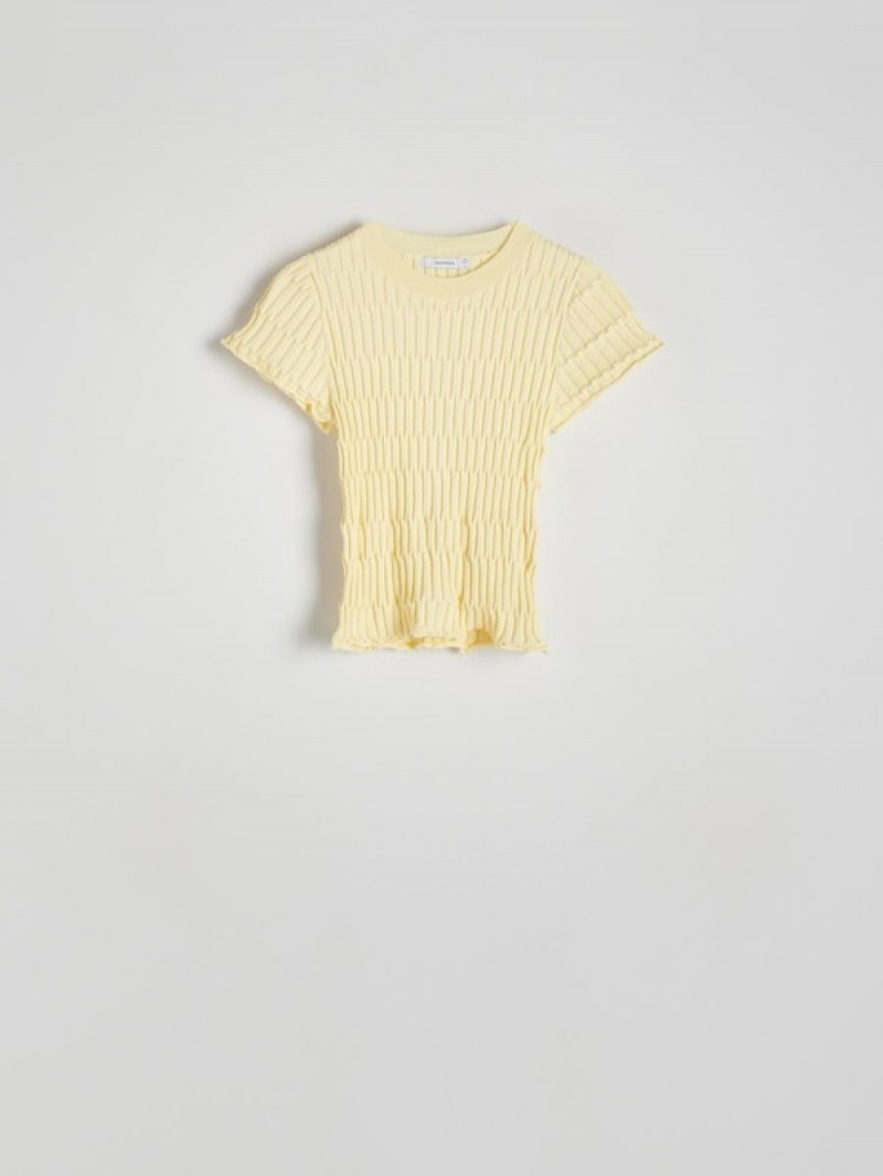 Light Yellow Reserved Jersey Women's Shirts | HRFU-35247