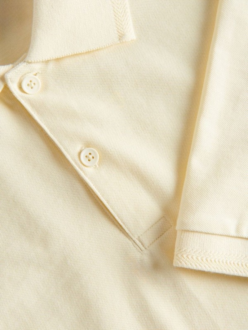 Light Yellow Reserved Oversized Men's Polo Shirts | TSLK-85493