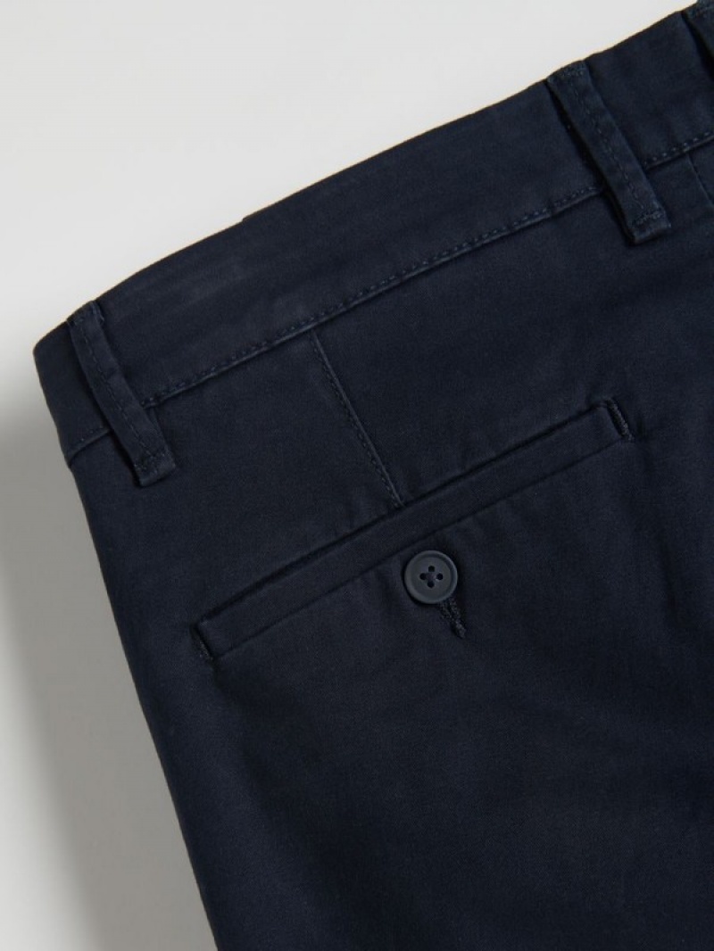 Navy Reserved Chino Slim Fit Men's Trousers | TCDU-90762