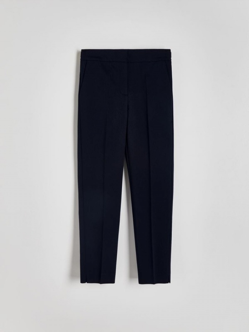 Navy Reserved Cigarettepressed Crease Women's Trousers | BDHC-40653