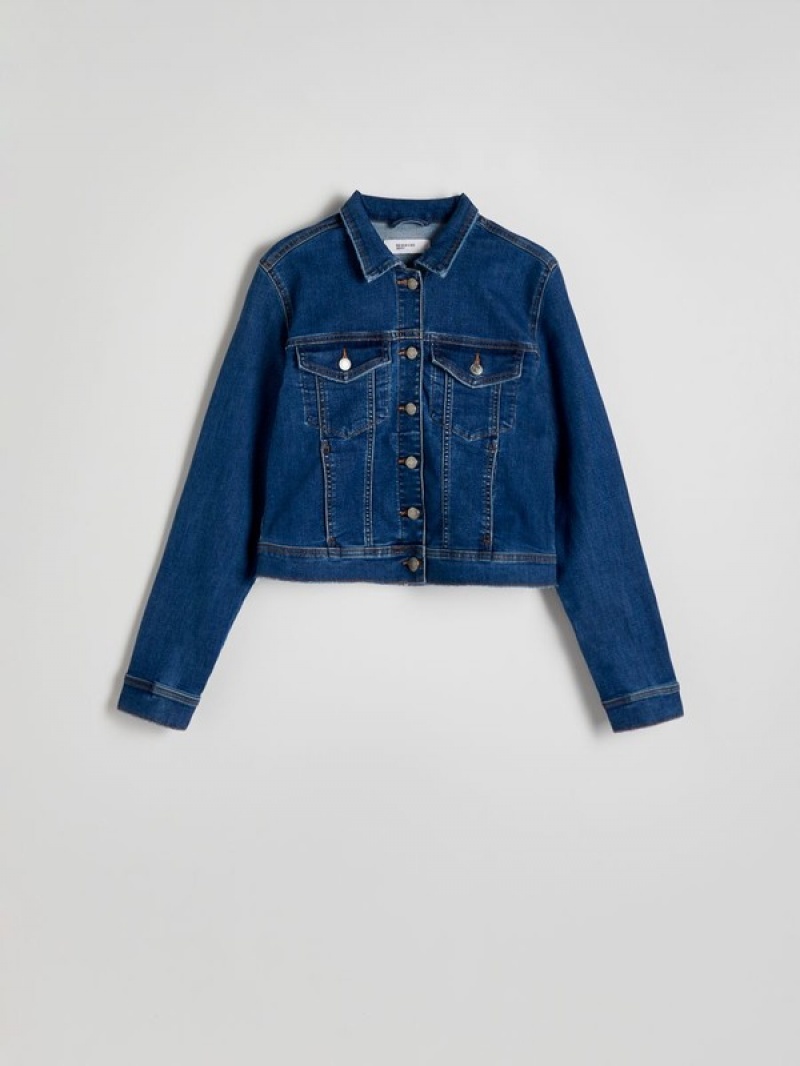 Navy Reserved Denim Women's Jackets | JKDT-04752