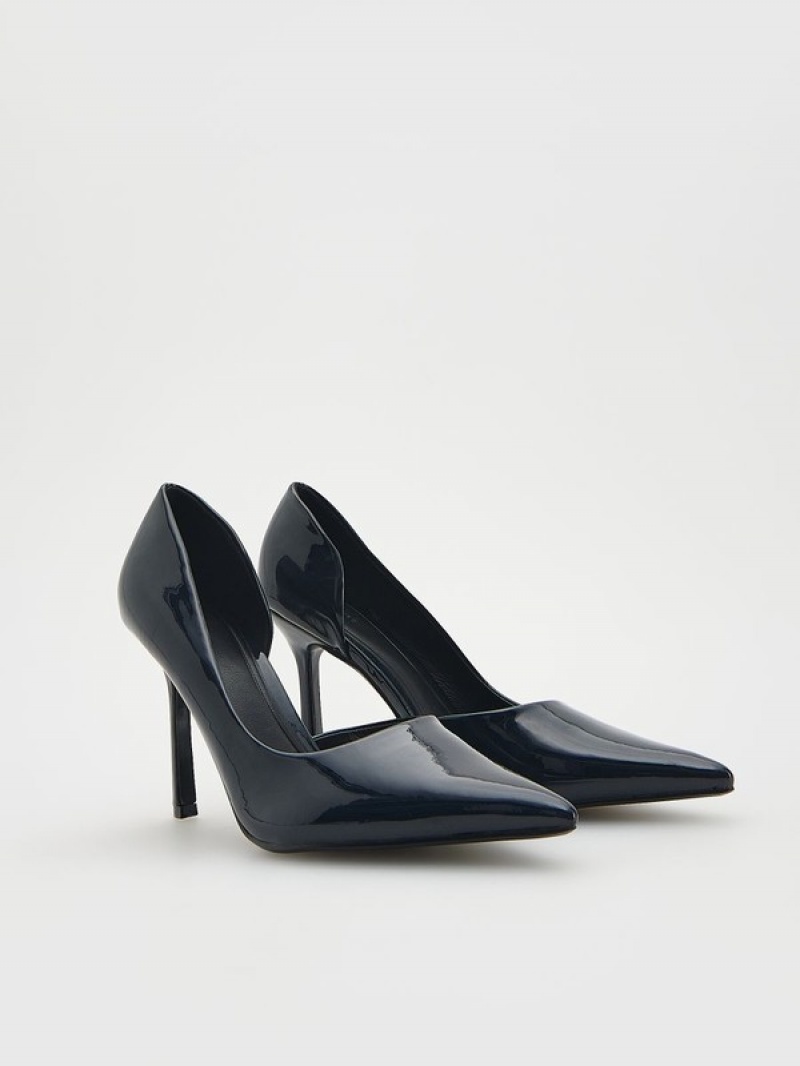 Navy Reserved High Pumps Women's Heels | VTEP-09315