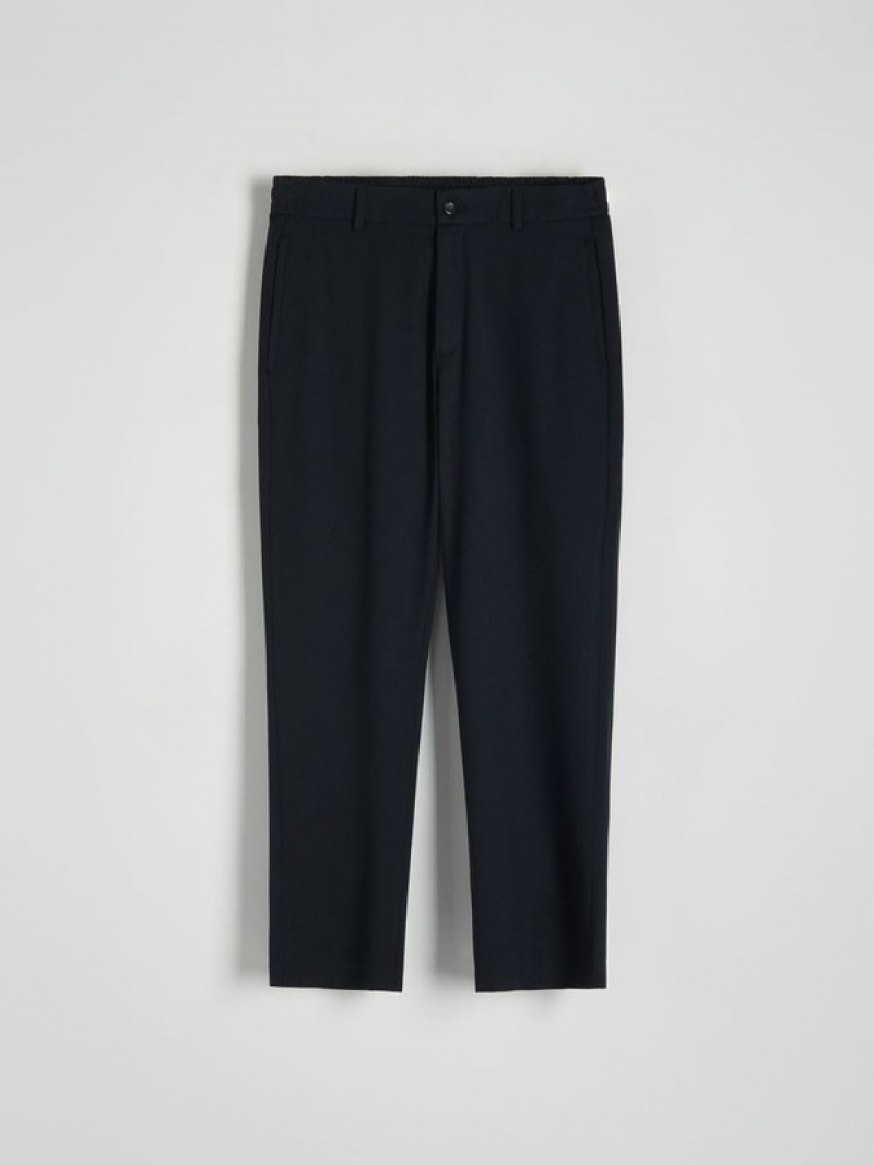 Navy Reserved Joggers Men's Trousers | PLMH-17364