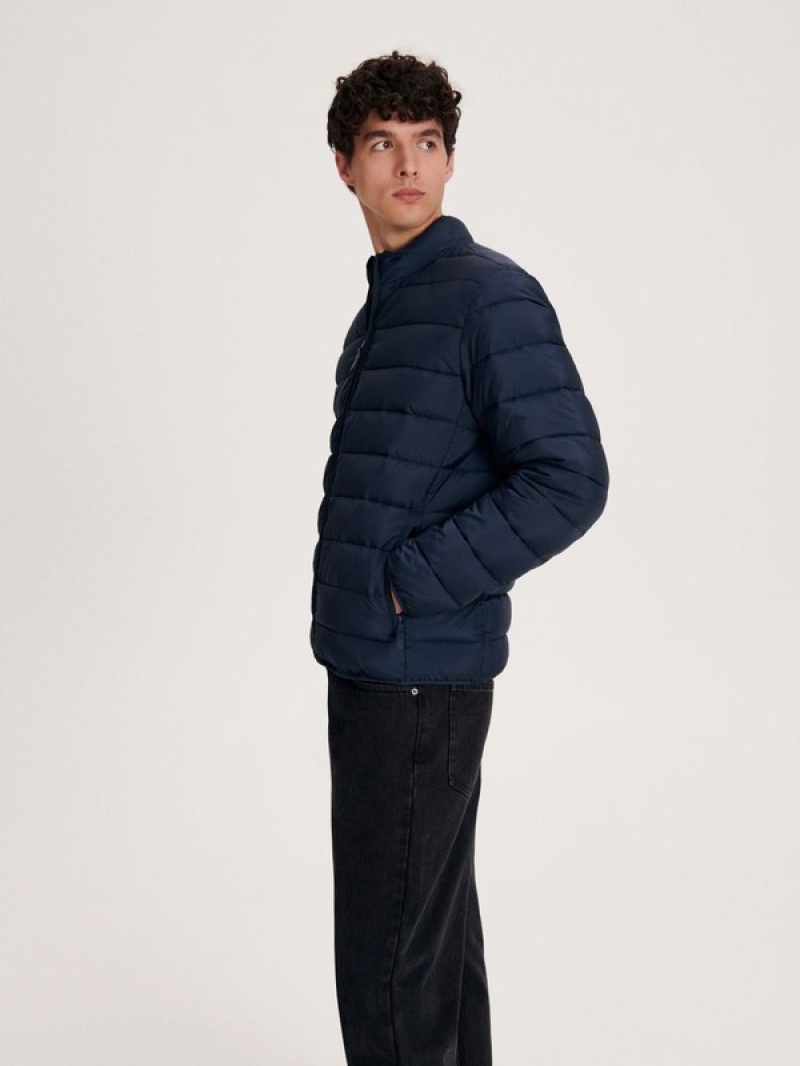 Navy Reserved Quilted Men's Jackets | TNLA-83057