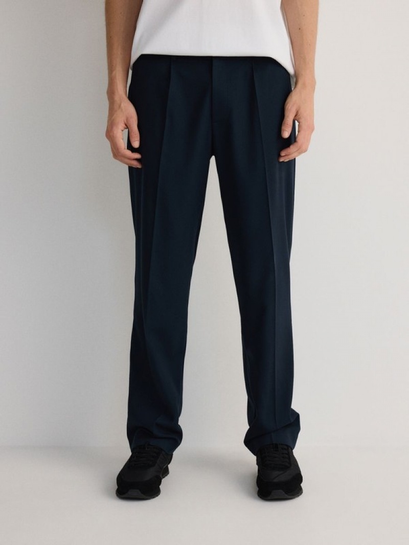 Navy Reserved Quilted Men's Trousers | FNSQ-60579