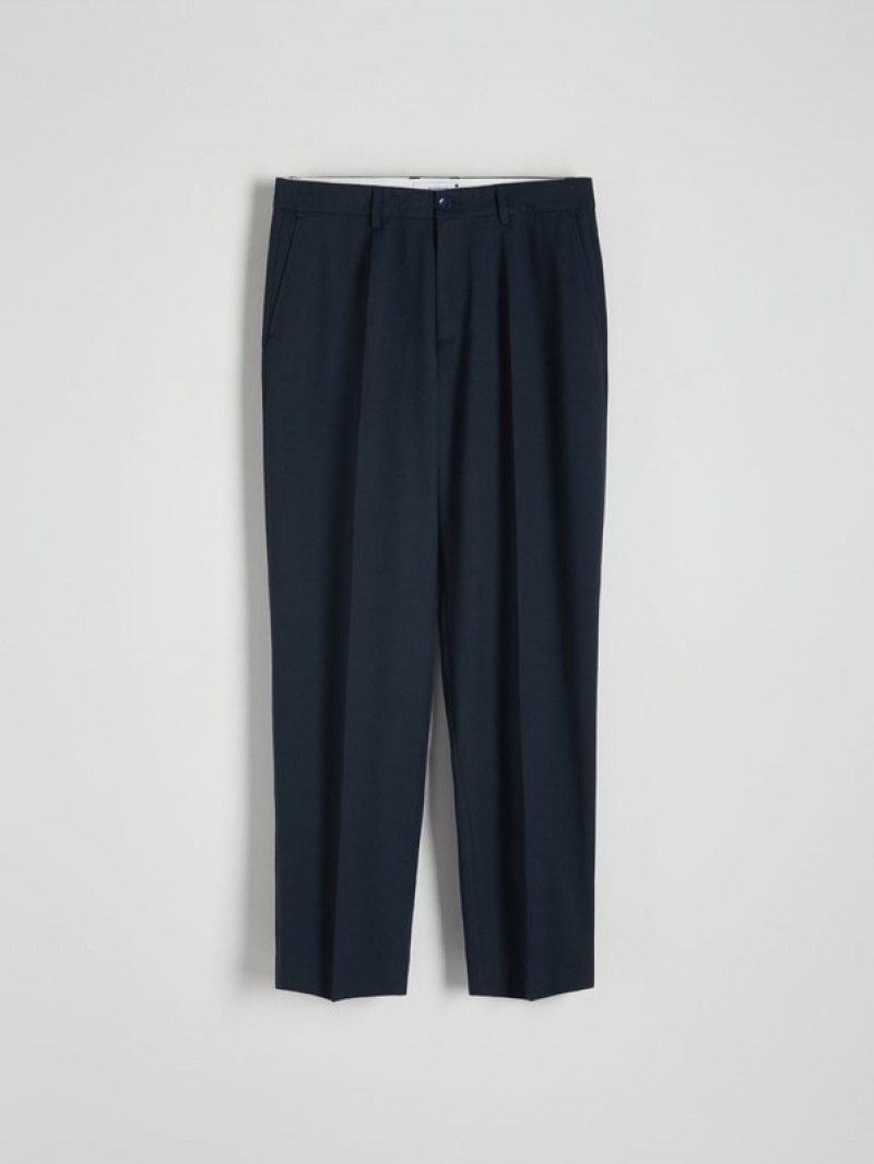 Navy Reserved Quilted Men's Trousers | FNSQ-60579