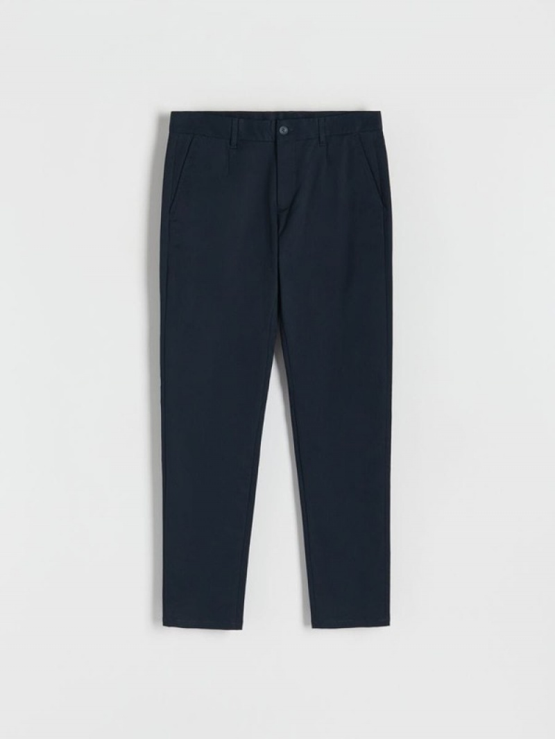 Navy Reserved Regular Fit Chino Men's Trousers | BWCN-24750