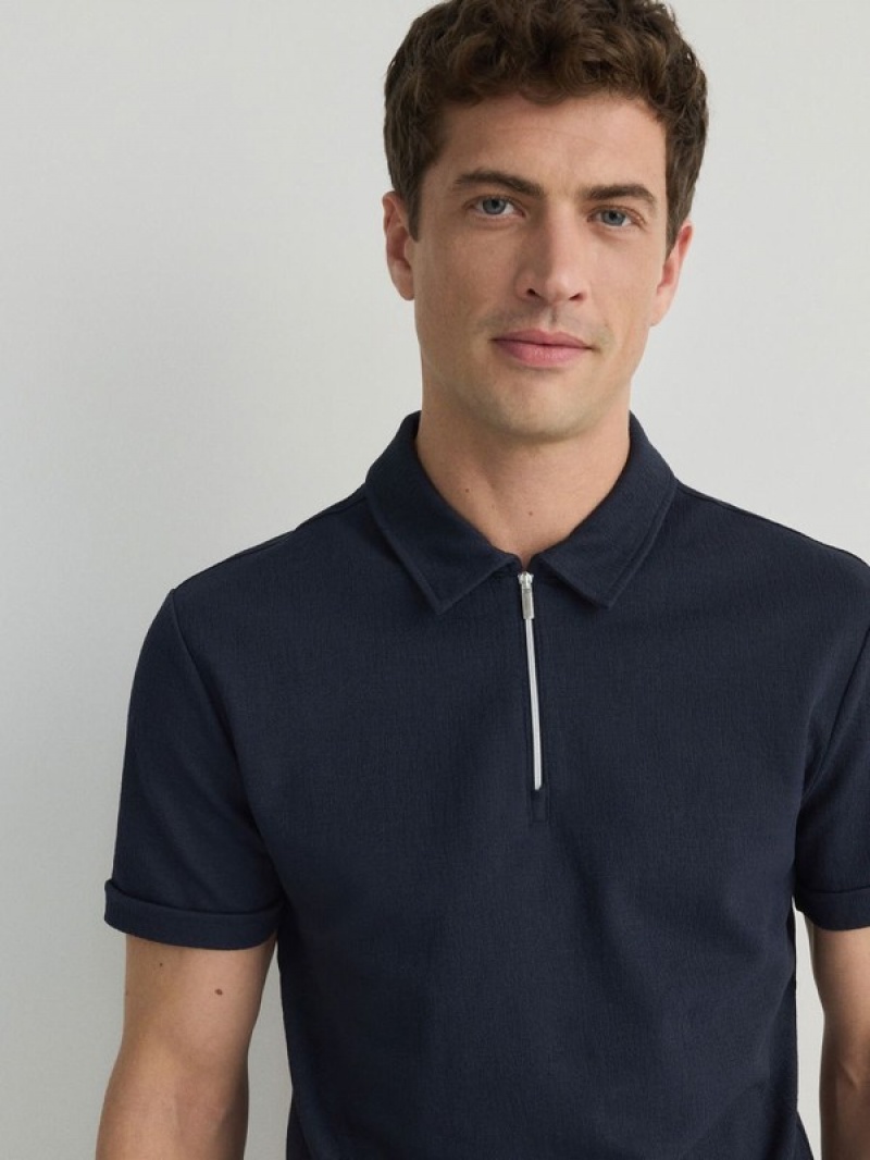 Navy Reserved Regular Fit Men's Polo Shirts | QBHK-31092