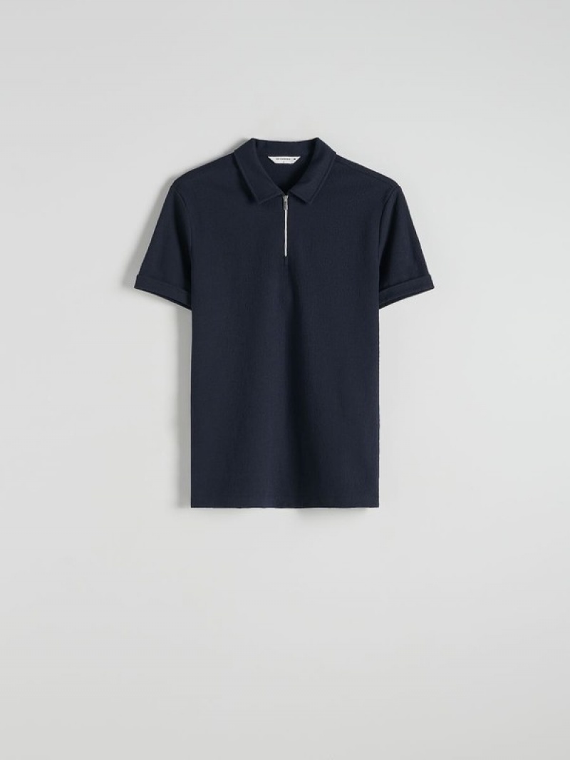 Navy Reserved Regular Fit Men's Polo Shirts | QBHK-31092