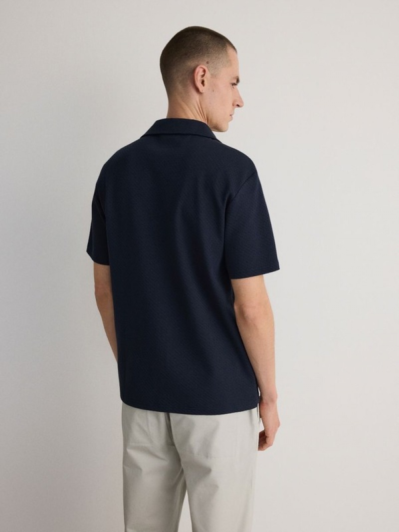 Navy Reserved Regular Fit Men's Polo Shirts | HEIM-39687