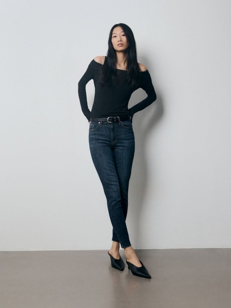 Navy Reserved Sculpt Women's Jeans | FNAU-52741