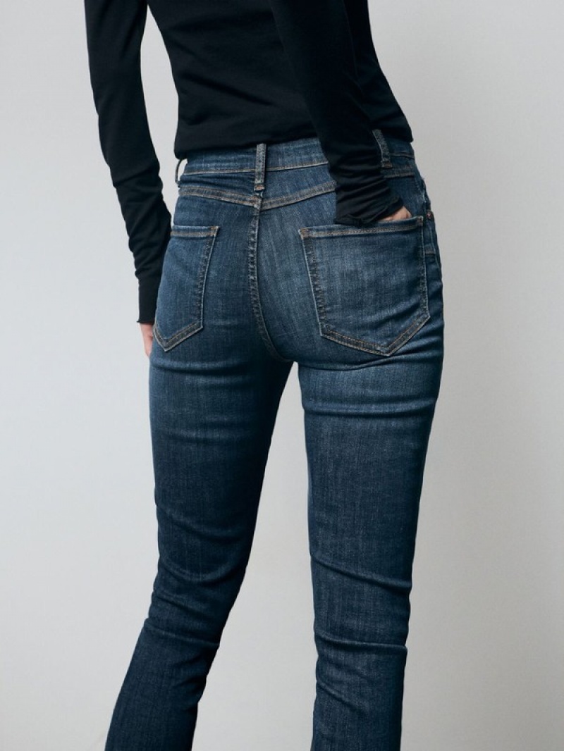 Navy Reserved Sculpt Women's Jeans | FNAU-52741